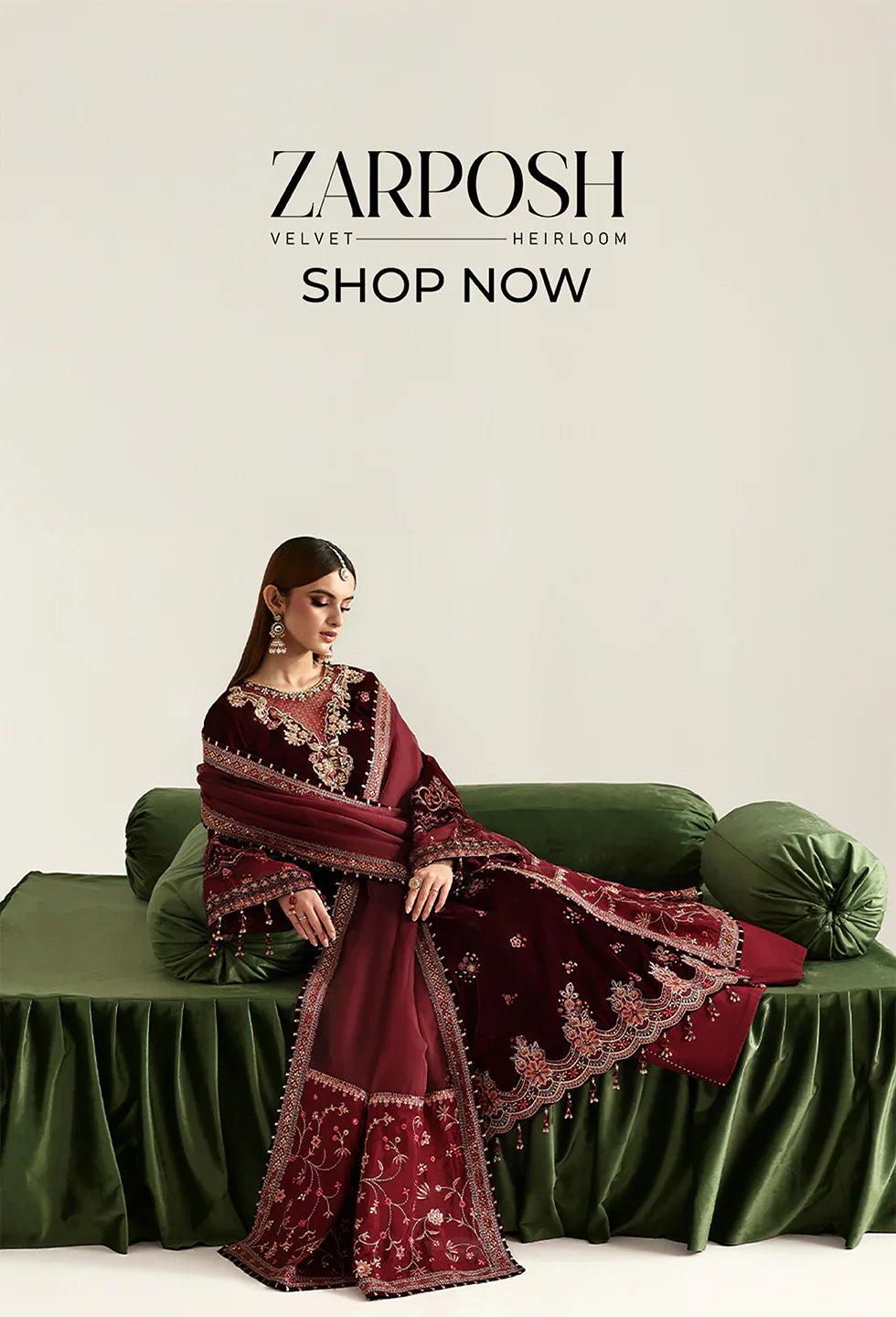 Zarposh velvet collection by Emaan Adeel at #VogueClothingStudio