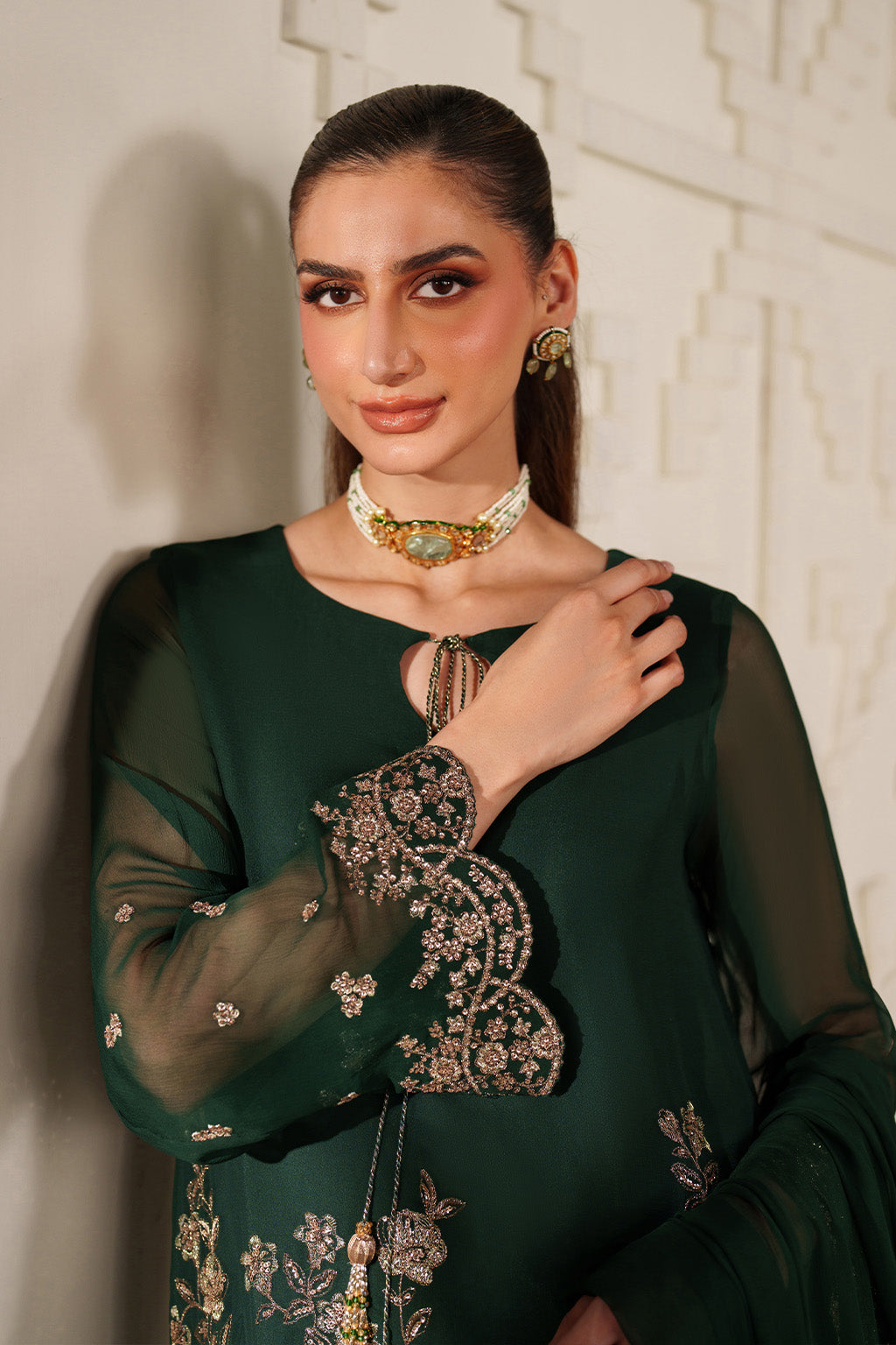UE-619 Embroidered Chiffon