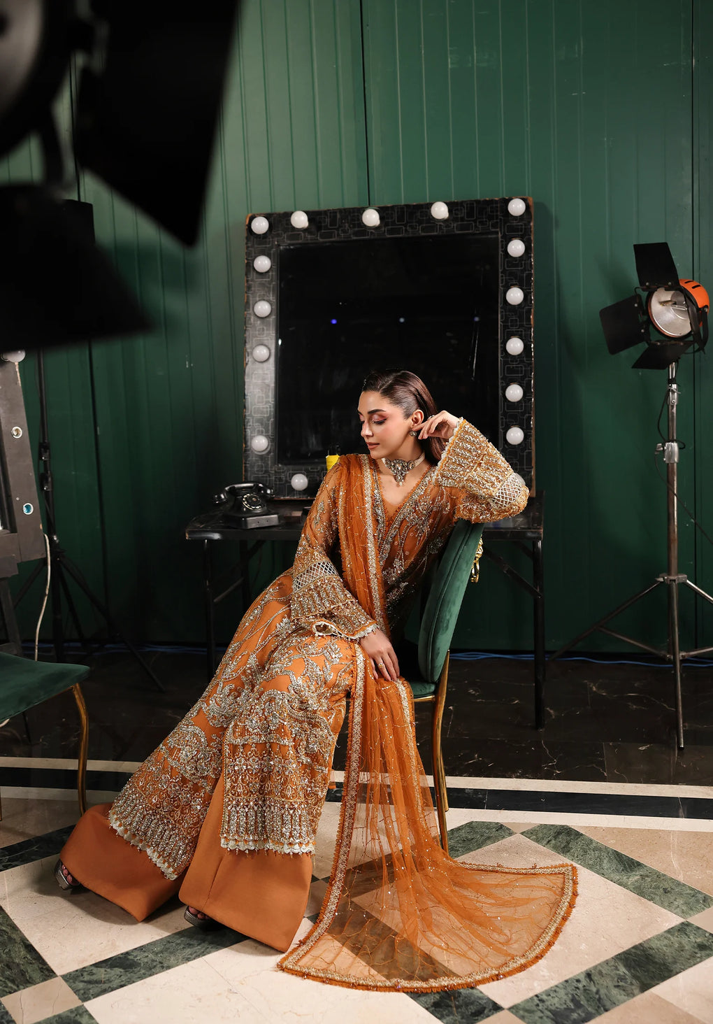 ESH-09 SAFFRON-STARDOM - FORMAL HANDWORK '25 by Elaf Premium at #VogueClothingStudio
