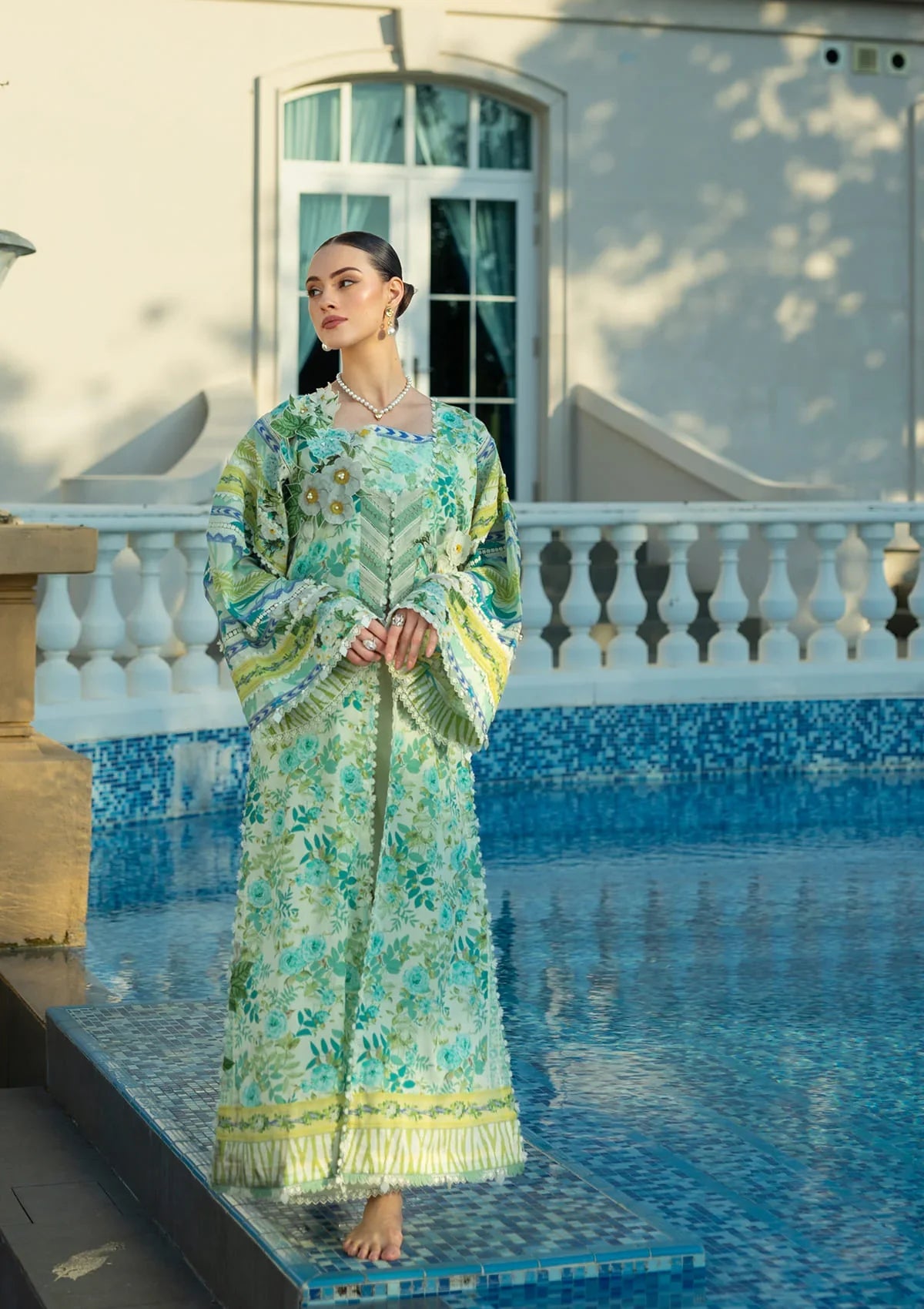 Elegent floral long front from ELAF PRINTS COLLECTION 2025