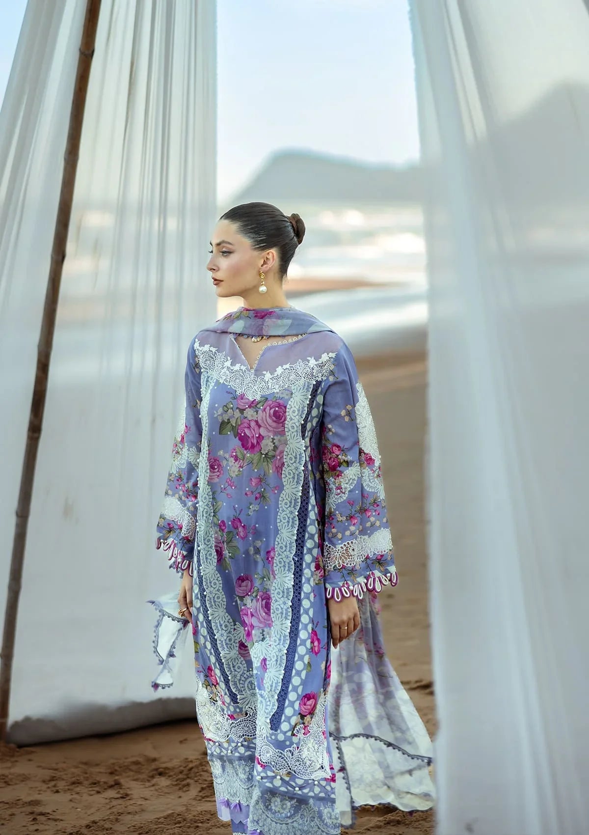 Alluring front side of Digital Printed Lawn Dress.