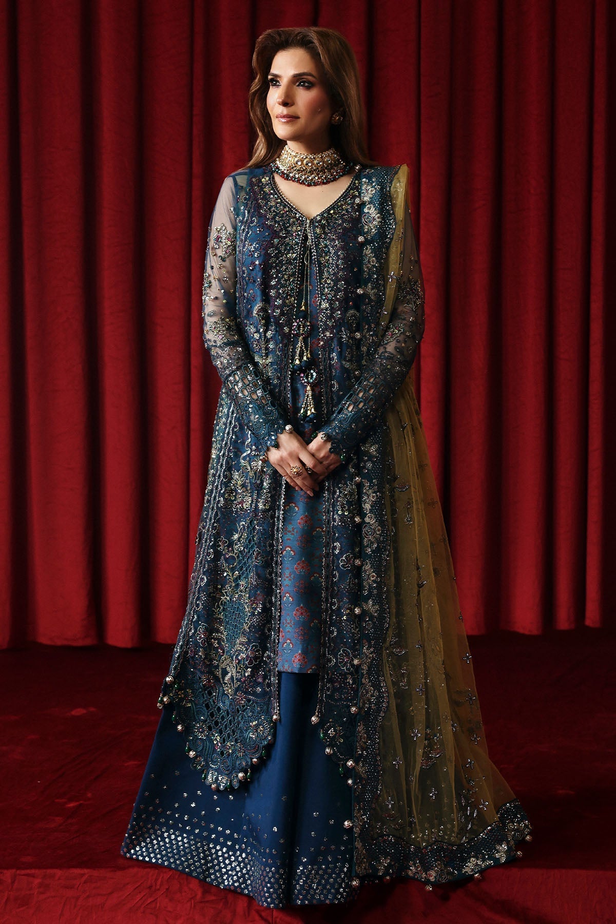 NL-84 Resham - Jhoomro Unstitched Luxury Formals by Nureh at #VogueClothingStudio