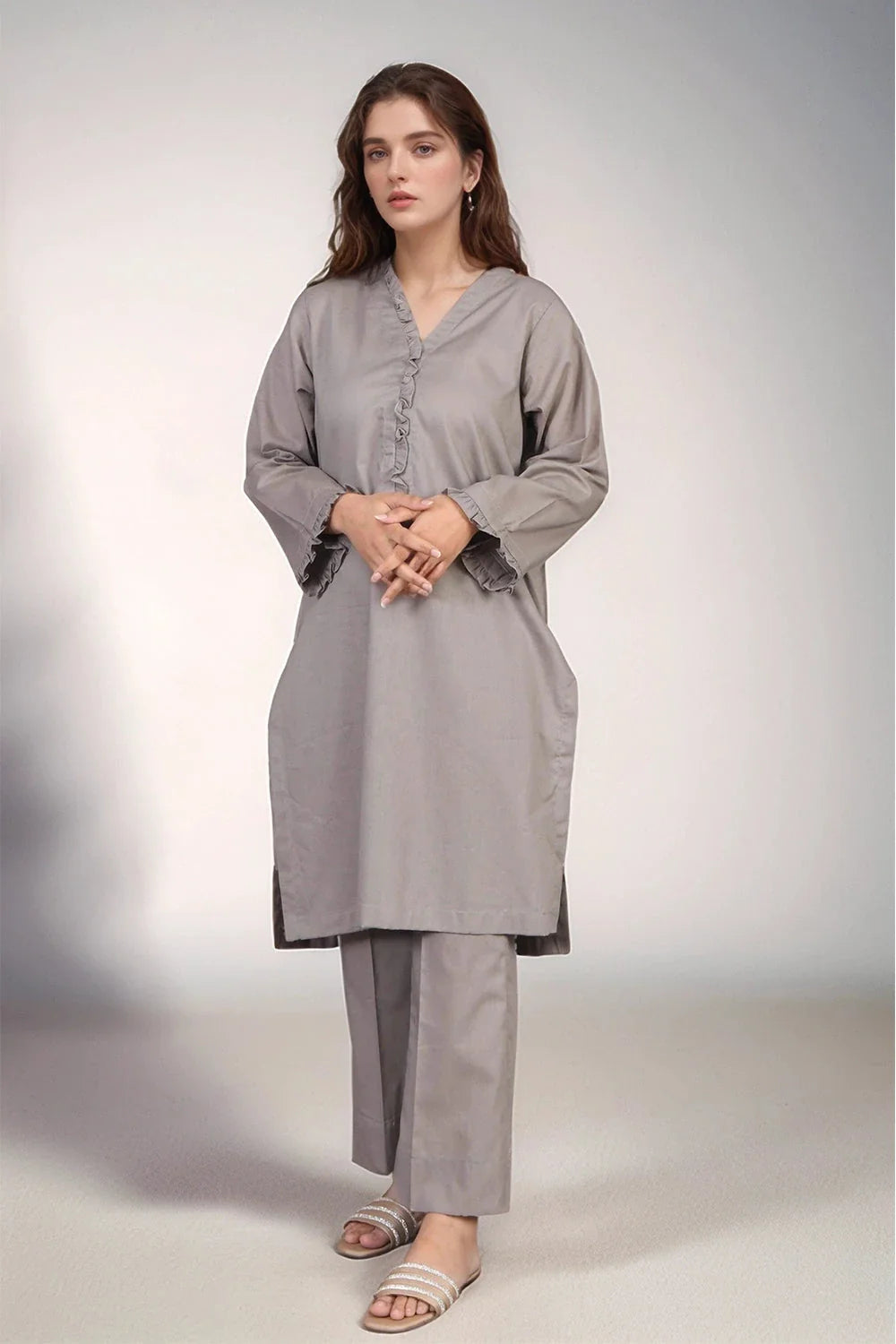 2 Pcs Stitched Cambric Cotton Shirt & Trouser KST-24051 Printed KHAS STORES