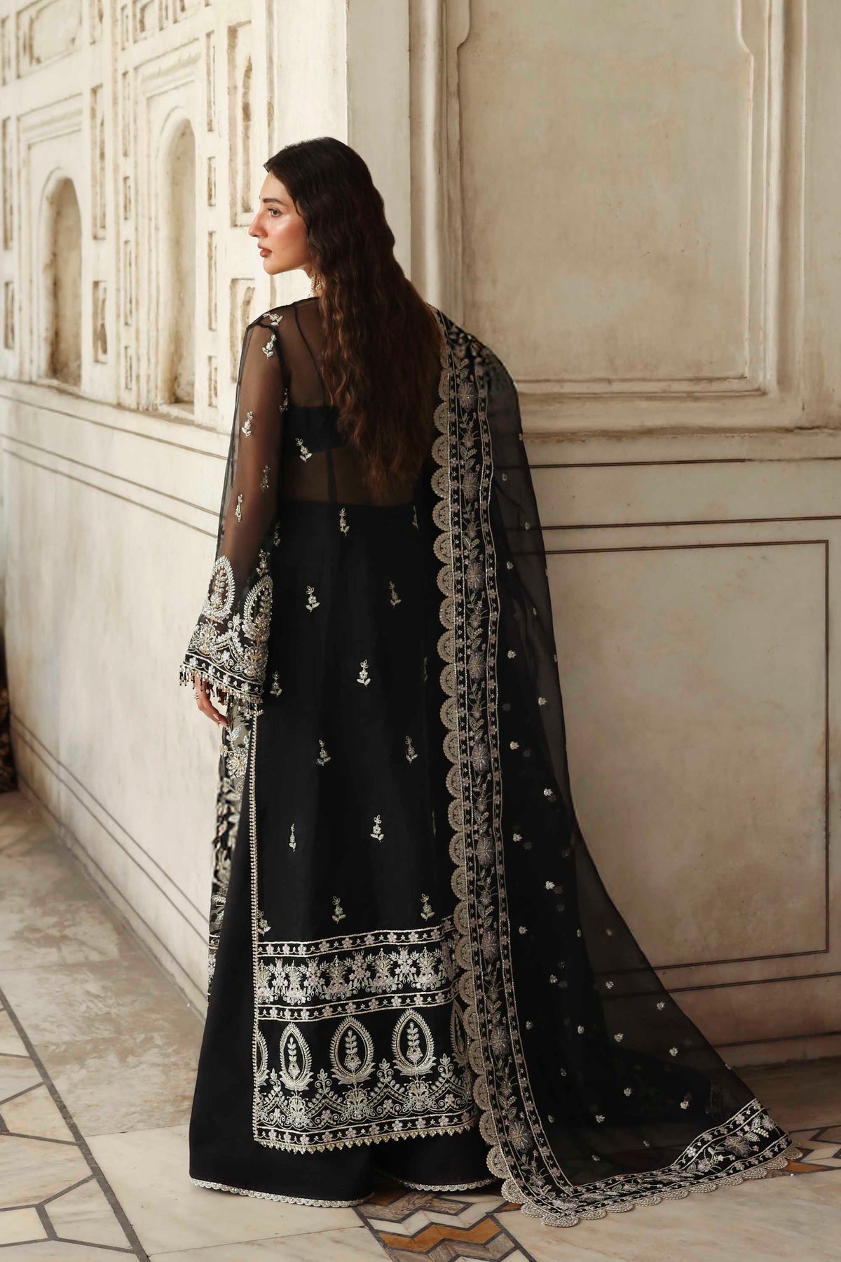 1603 Siyahgul - Rang Mehal by Akbar Aslam at #VogueClothingStudio