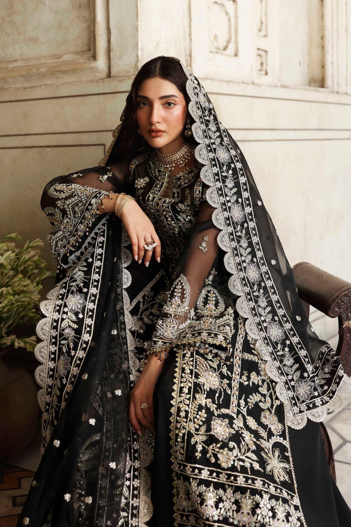 1603 Siyahgul - Rang Mehal by Akbar Aslam at #VogueClothingStudio