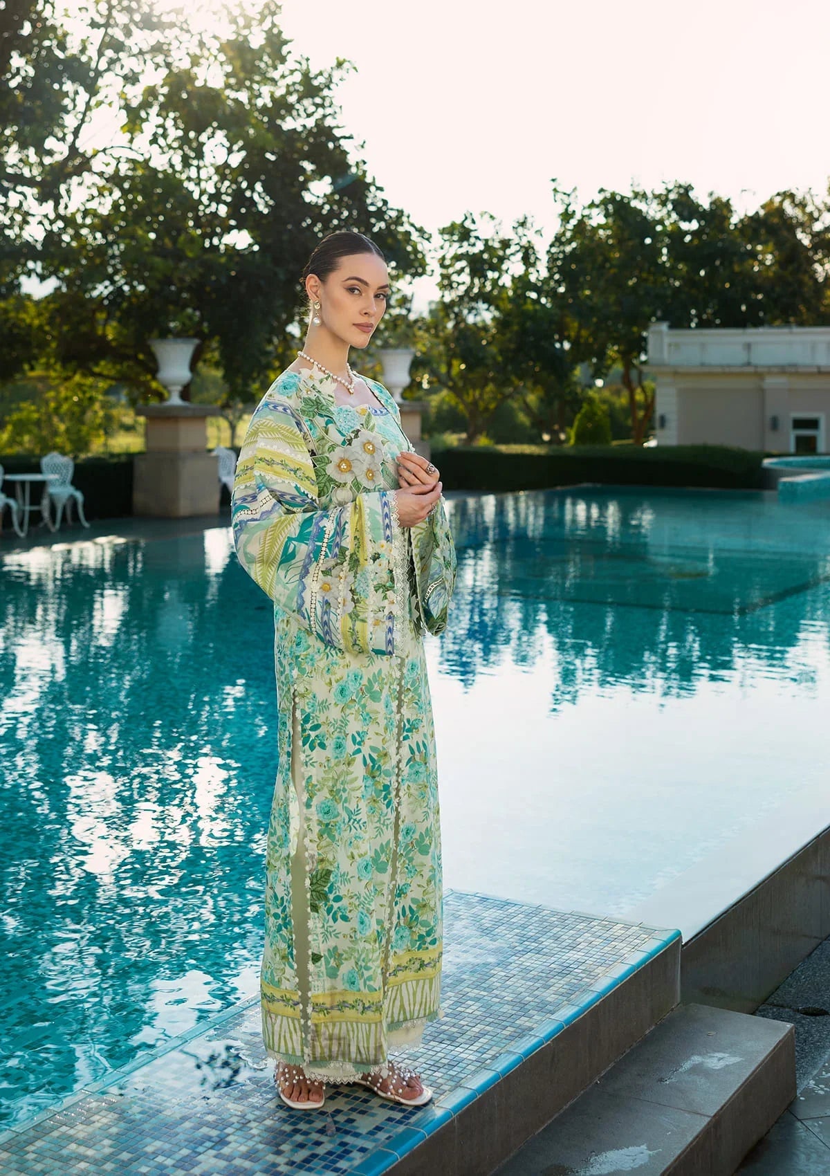 Alluring aqua color dress from ELAF PRINTS COLLECTION 2025
