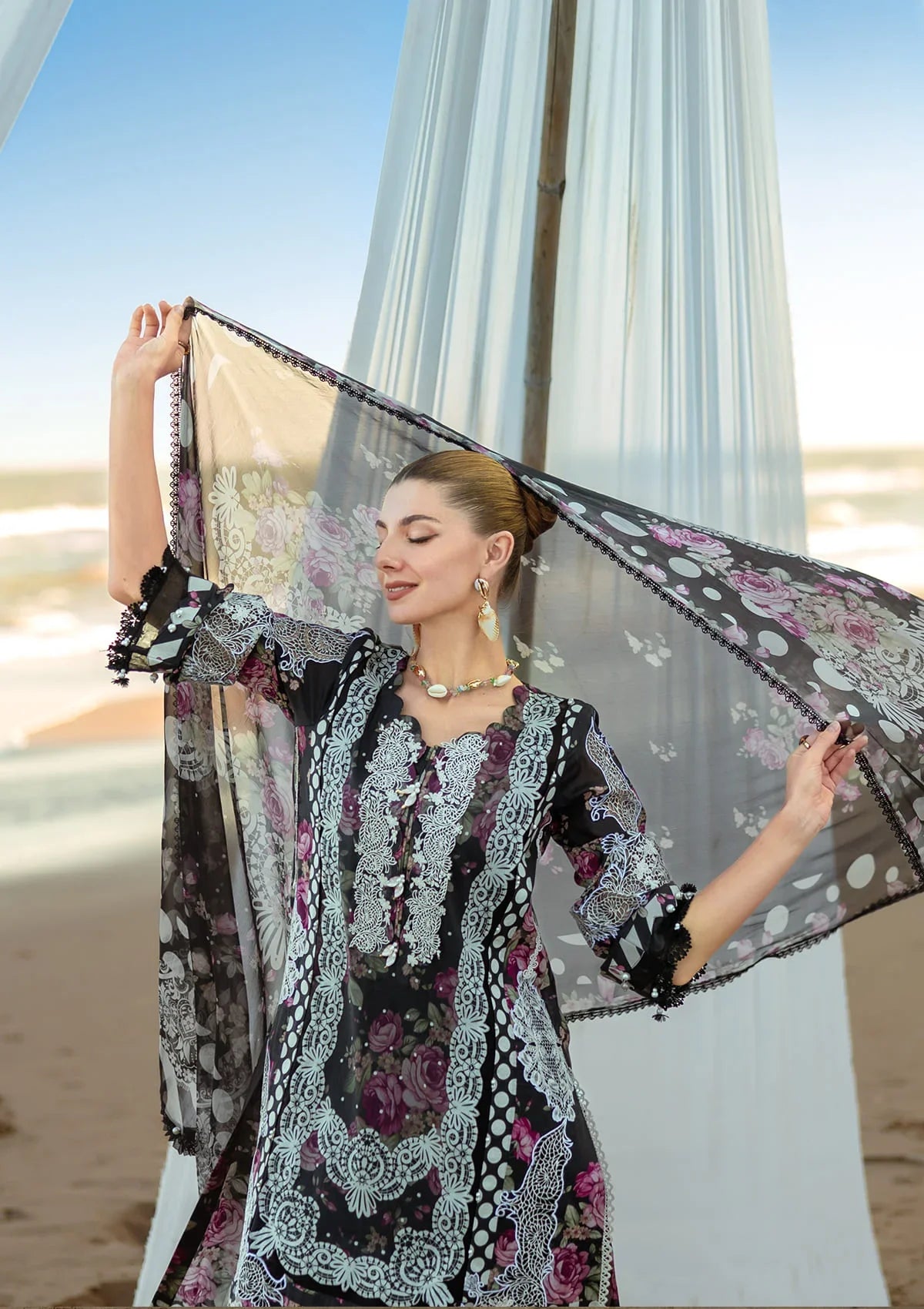 Alluring front side of Digital Printed Lawn Dress.