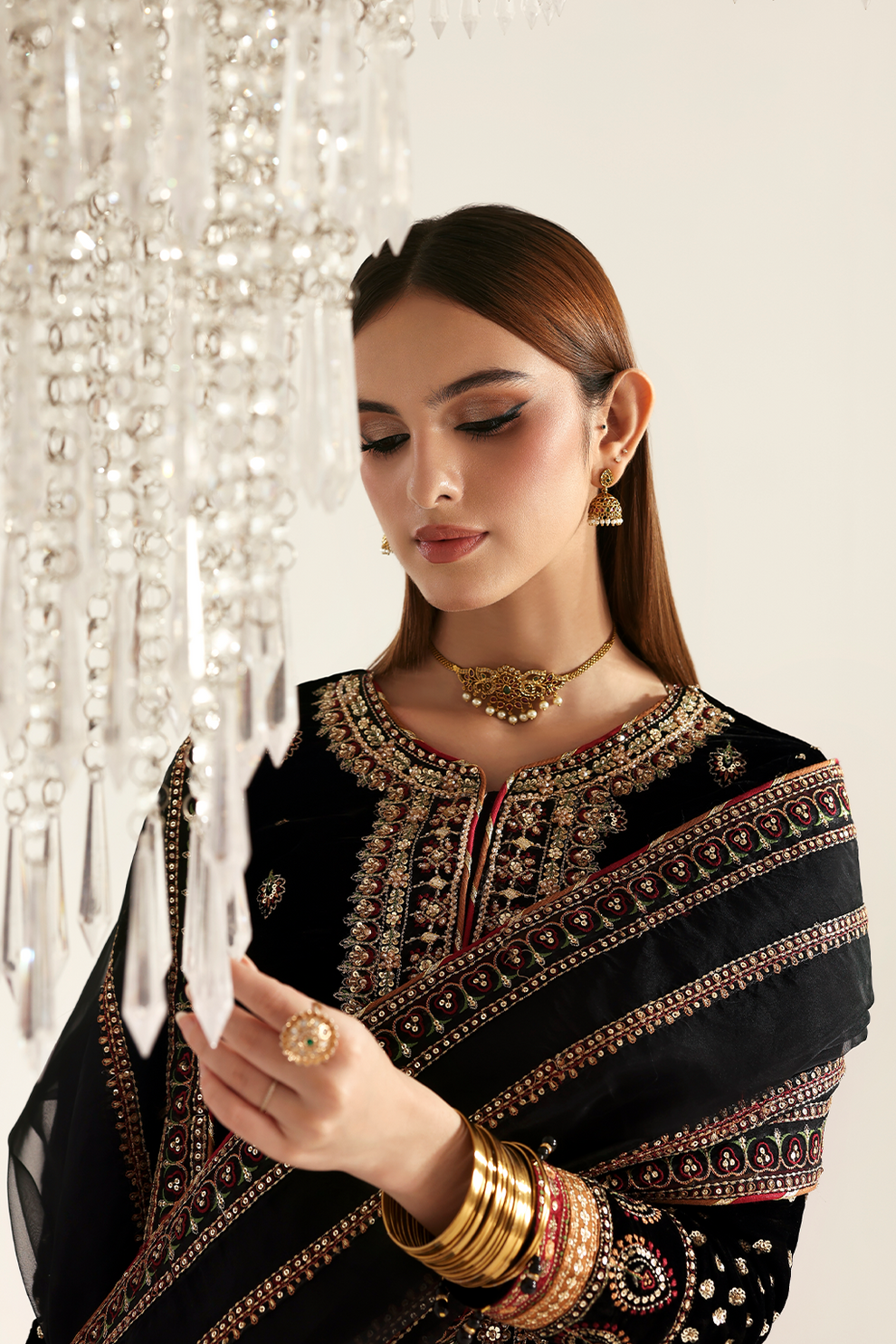 RAZIA Zarposh velvet collection by Emaan Adeel at #VogueClothingStudio