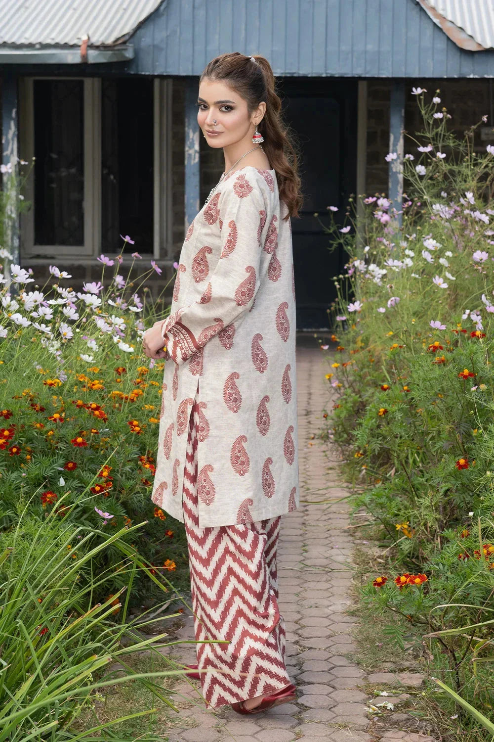 2PC Printed Unstitched Khaddar Shirt & Trouser KKH-3623 Printed KHAS STORES