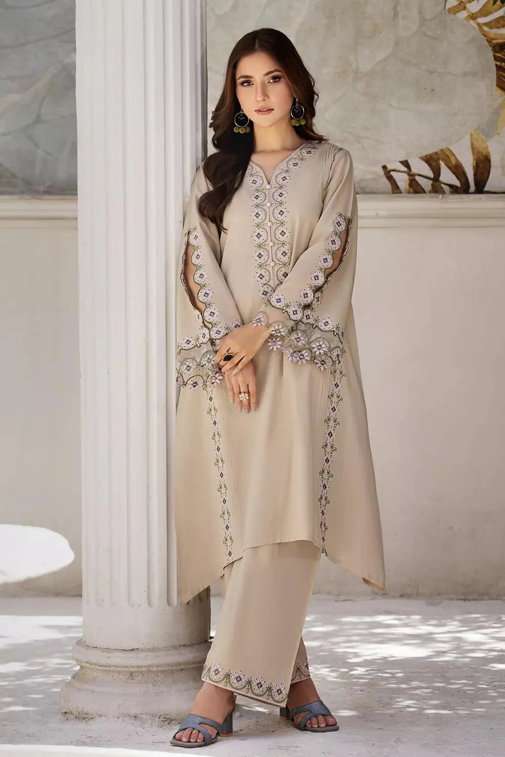 2PC Stitched Embroidered Lawn Shirt and Trouser KSTE-2681 Embroidered KHAS STORES