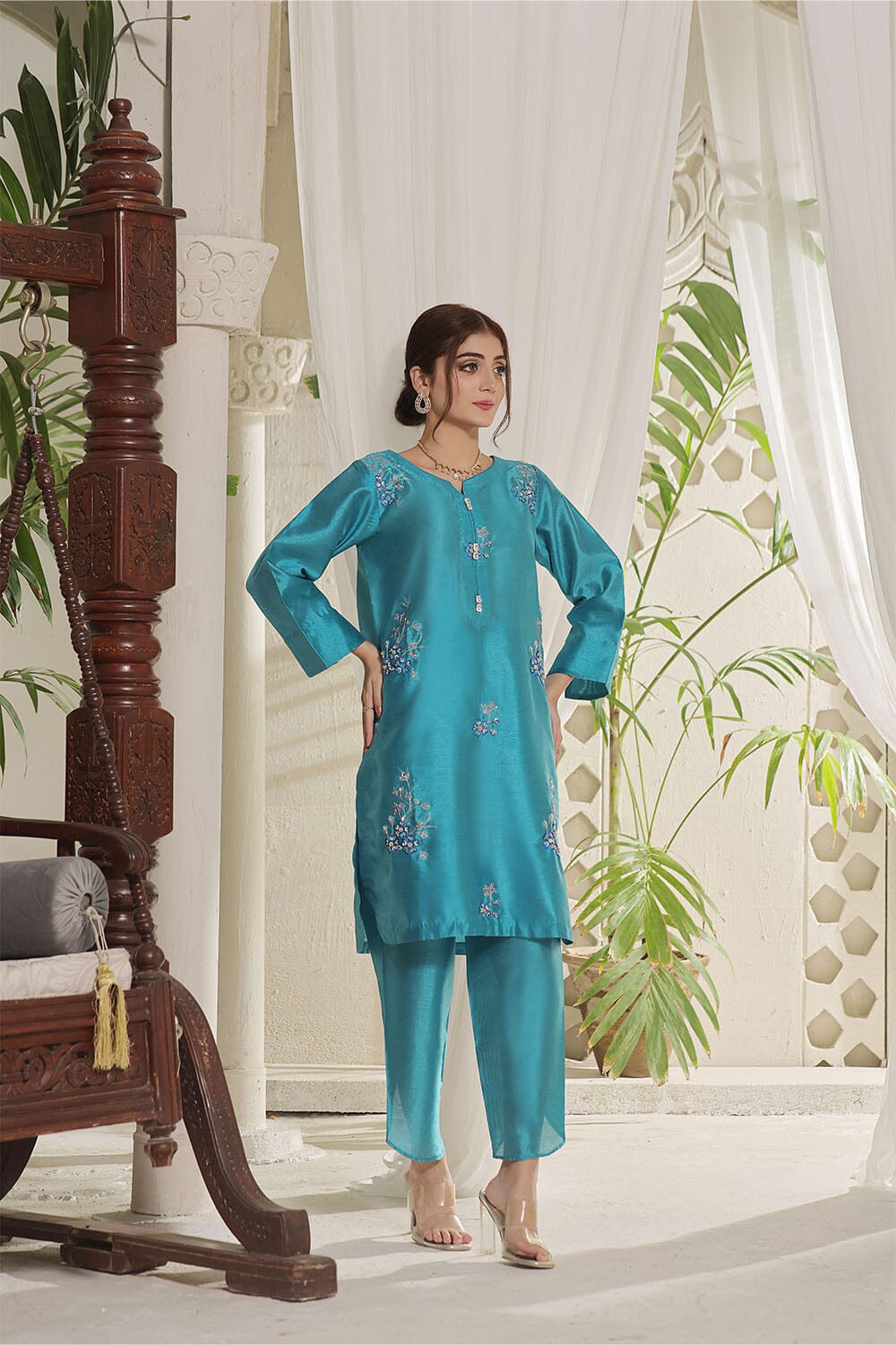2PC Stitched Embroidered Silk Shirt & Trouser KFSE-2361 KHAS STORES