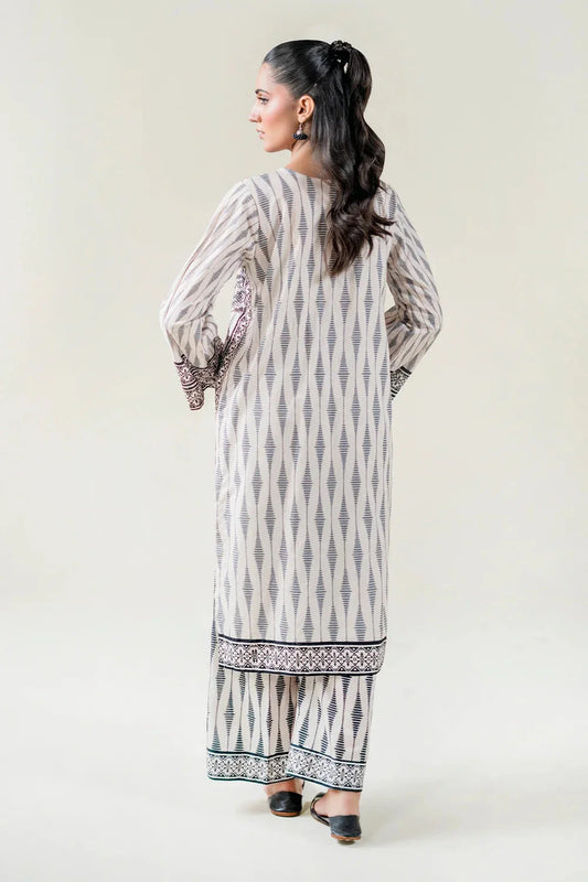 2PC Stitched Printed Lawn Shirt & Trouser | RTW-KST-3859 Embroidered KHAS STORES