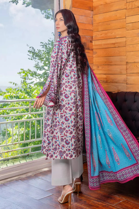 2PC Unstitched Printed Lawn Shirt and Dupatta KSD-2830 Printed KHAS STORES