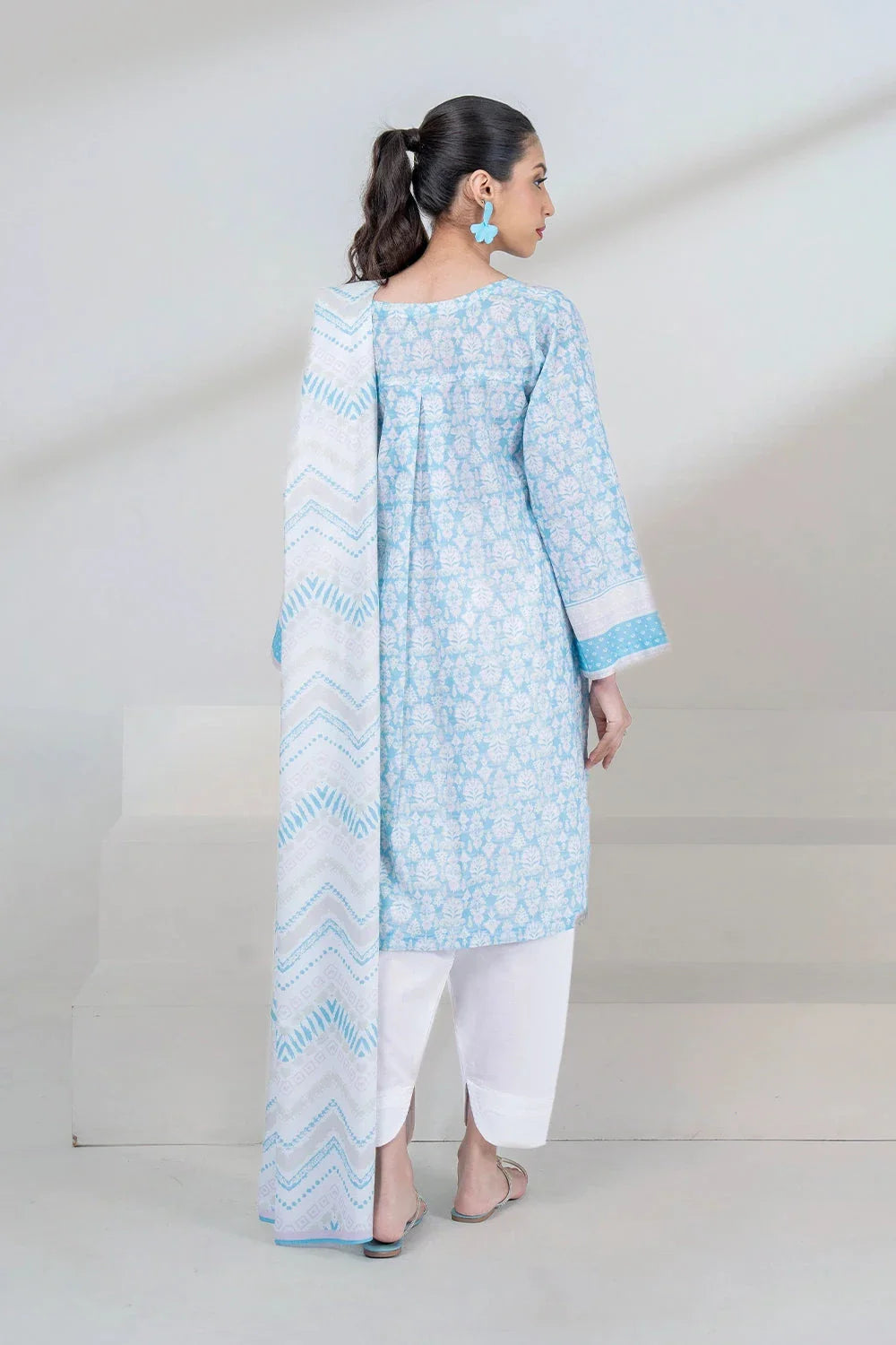 2PC Unstitched Printed Lawn Shirt and Dupatta KSD-3449 Printed KHAS STORES