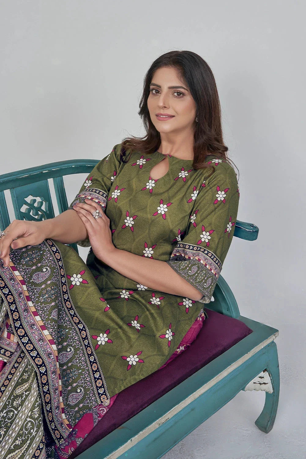 2PC Unstitched Printed Lawn Shirt and Trouser KST-3118 Printed KHAS STORES