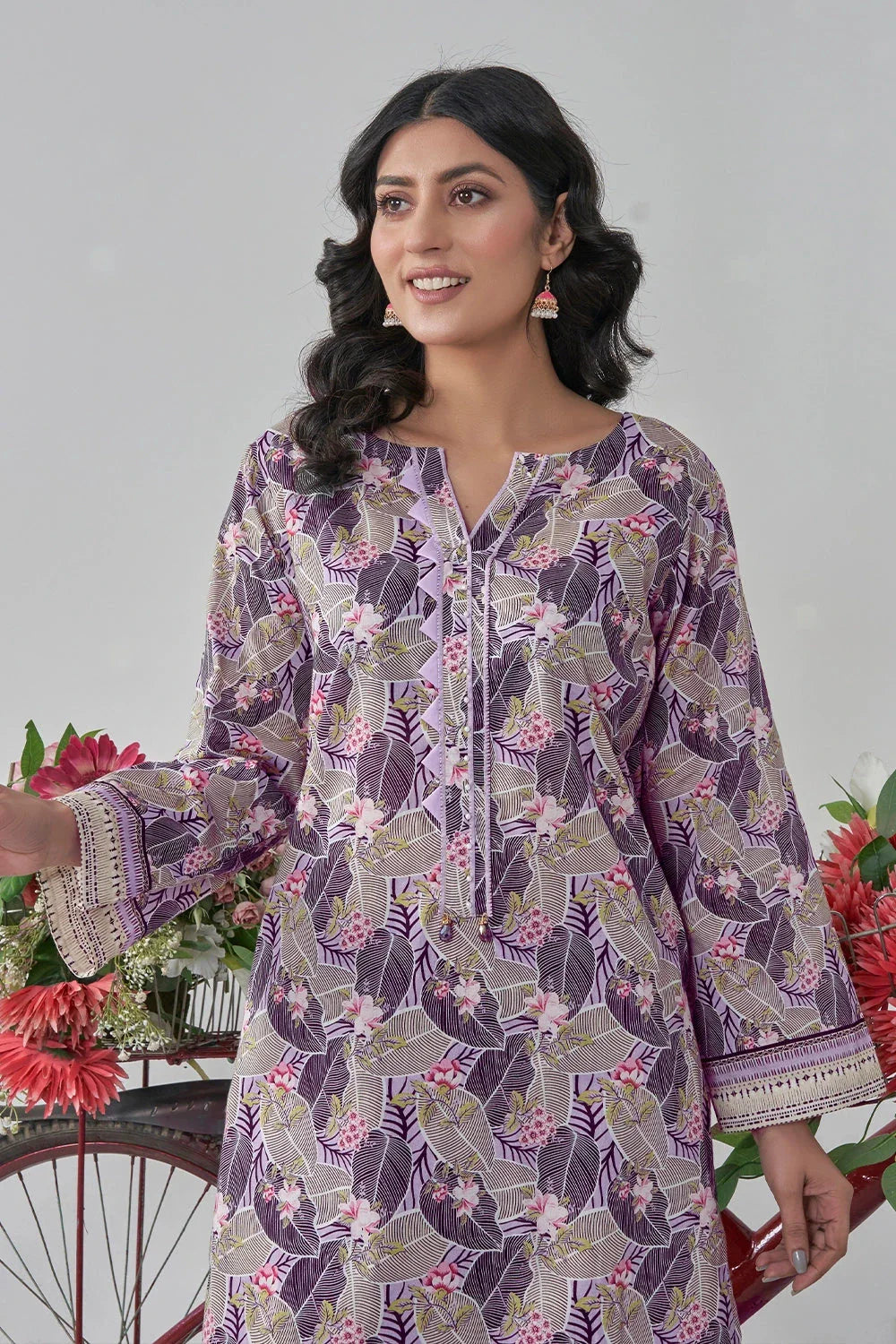2PC Unstitched Printed Lawn Shirt and Trouser KST-3119 Printed KHAS STORES