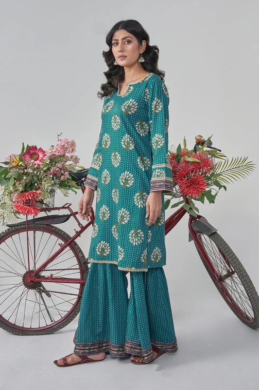 2PC Unstitched Printed Lawn Shirt and Trouser KST-3125 Printed KHAS STORES