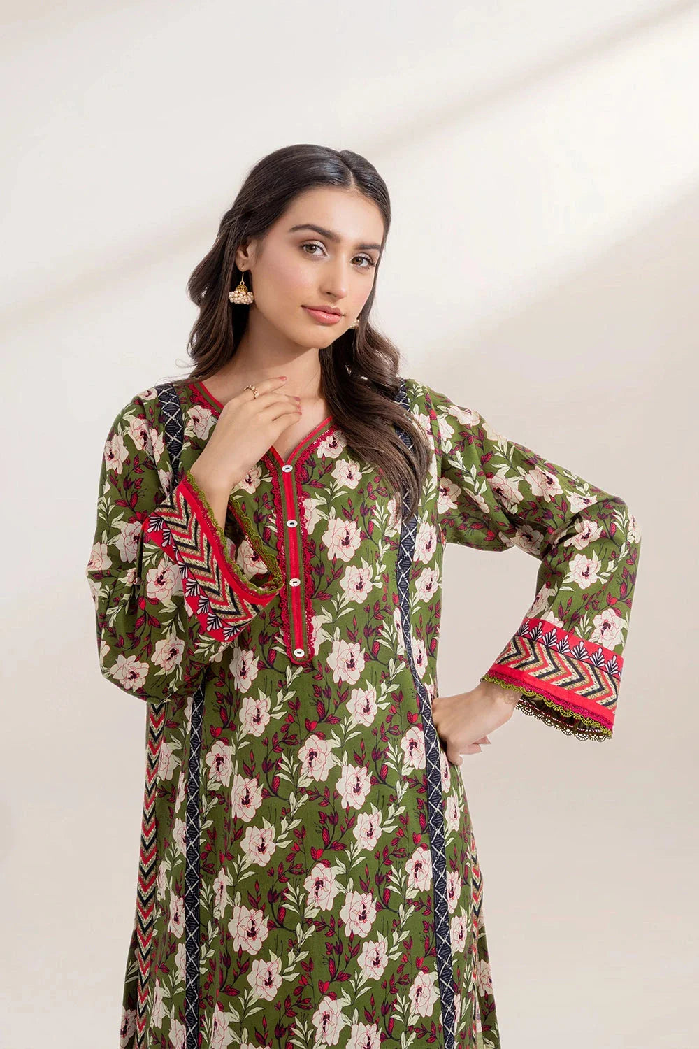 2PC Unstitched Printed Lawn Shirt and Trouser KST-3241 Printed KHAS STORES