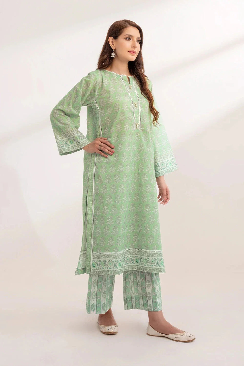 2PC Unstitched Printed Lawn Shirt and Trouser KST-3244 Printed KHAS STORES