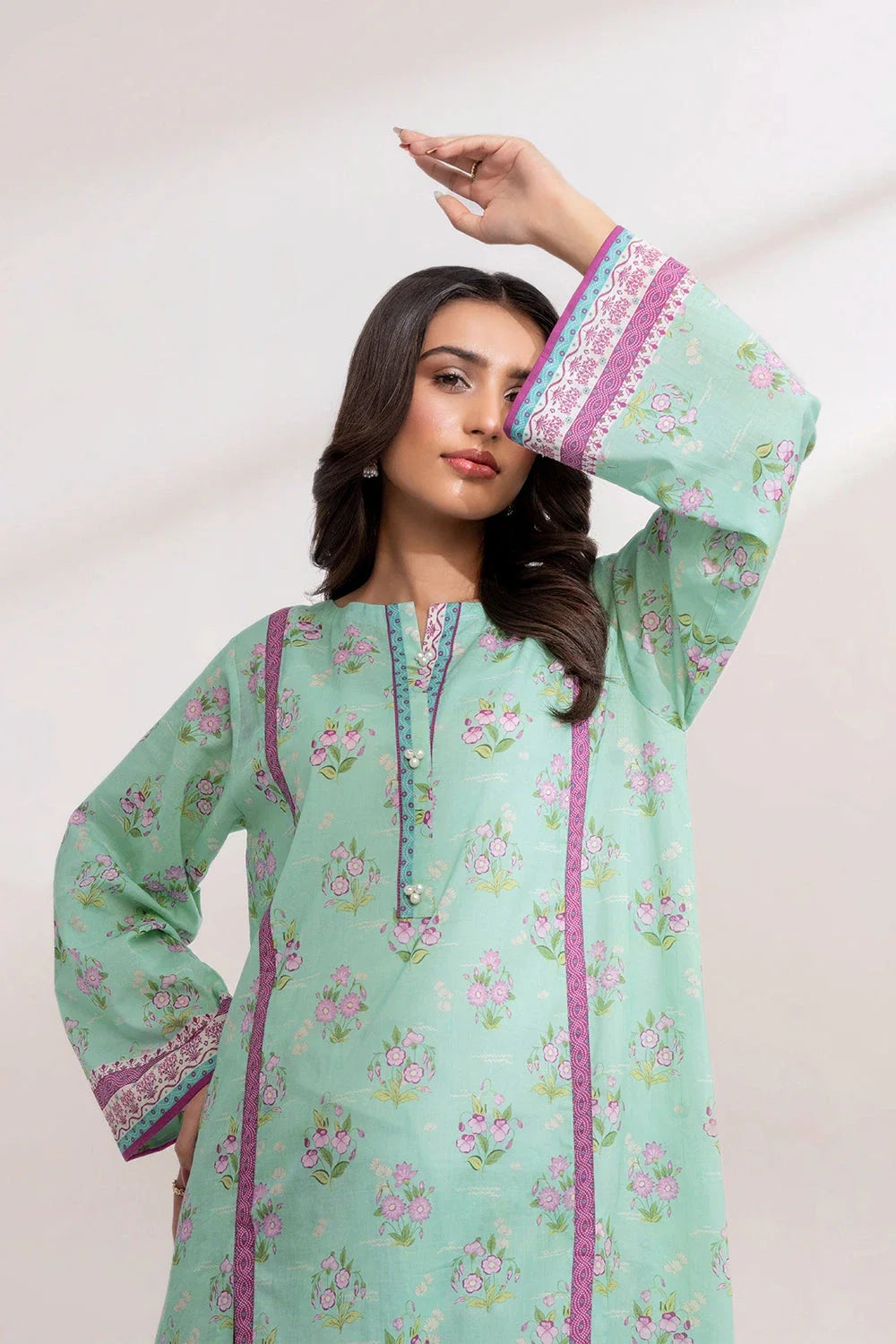 2PC Unstitched Printed Lawn Shirt and Trouser KST-3252 Printed KHAS STORES