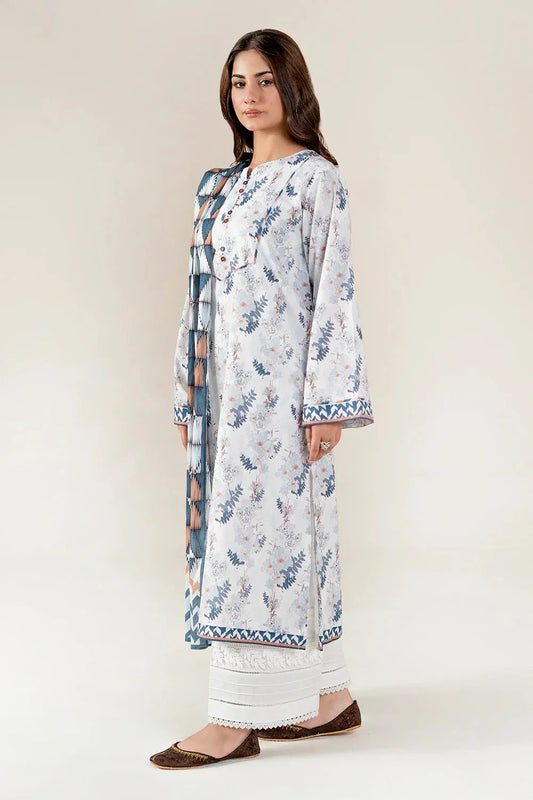 2PC Unstitched Printed Lawn Shirt & Dupatta | KSD-4053 Printed KHAS STORES