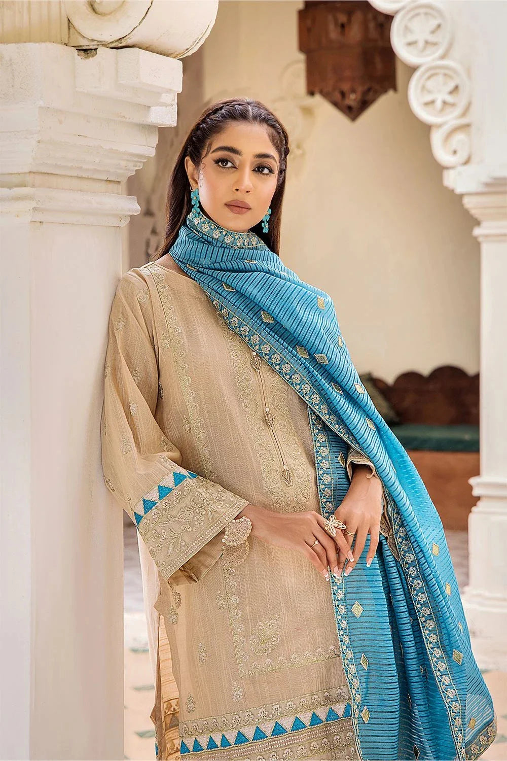 3 Pcs Unstitched Emb Khaddar Suit KKE-1612 KHAS STORES