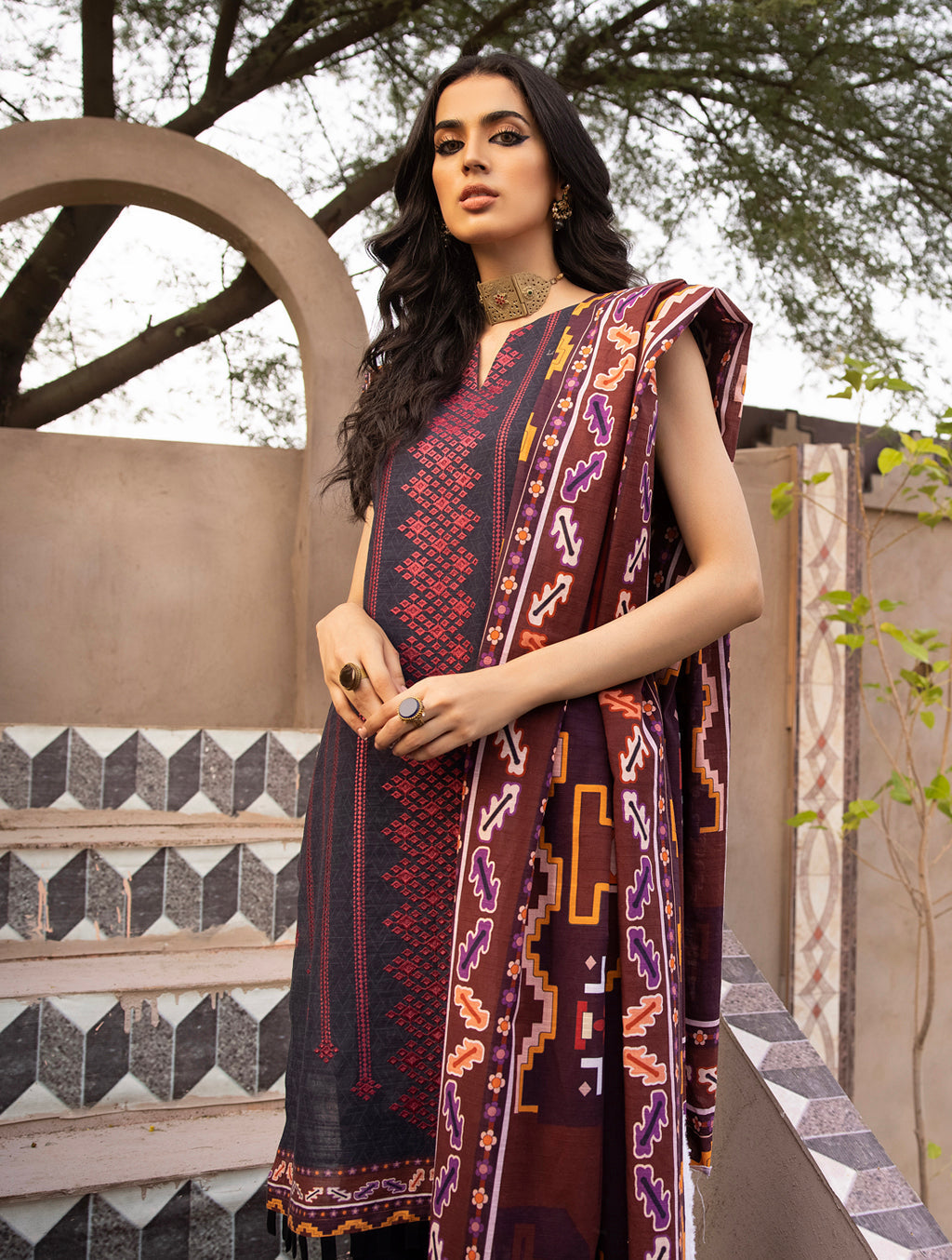 3 Piece Unstitched Khaddar Suit KKS-1507 KHAS STORES