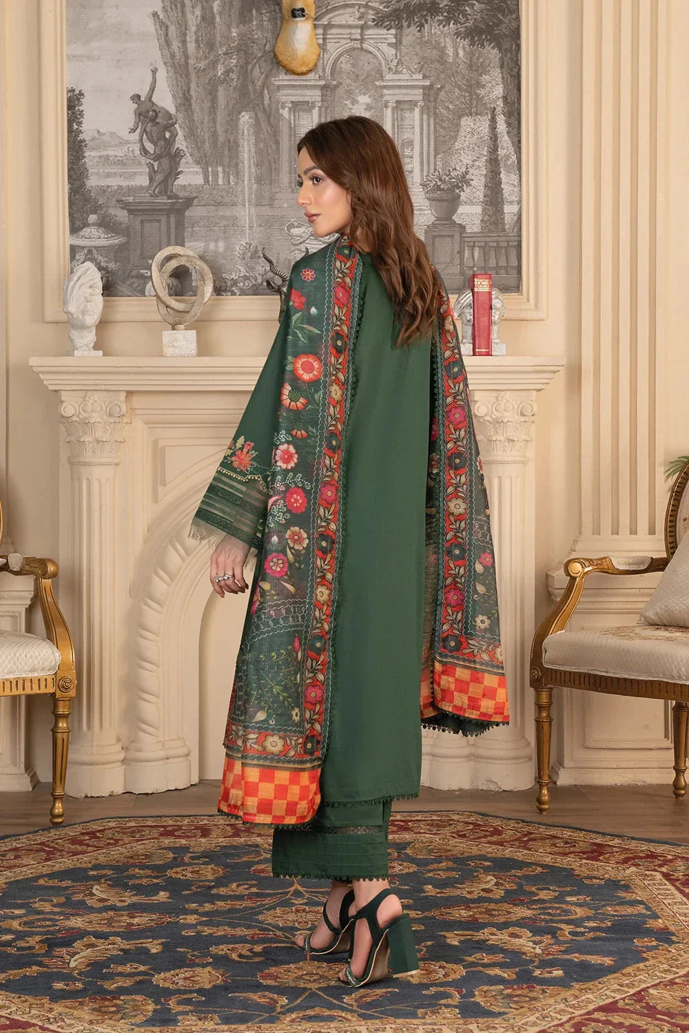 3PC Embroidered Unstitched Cambric Suit KCCE-3519 Embroidered KHAS STORES