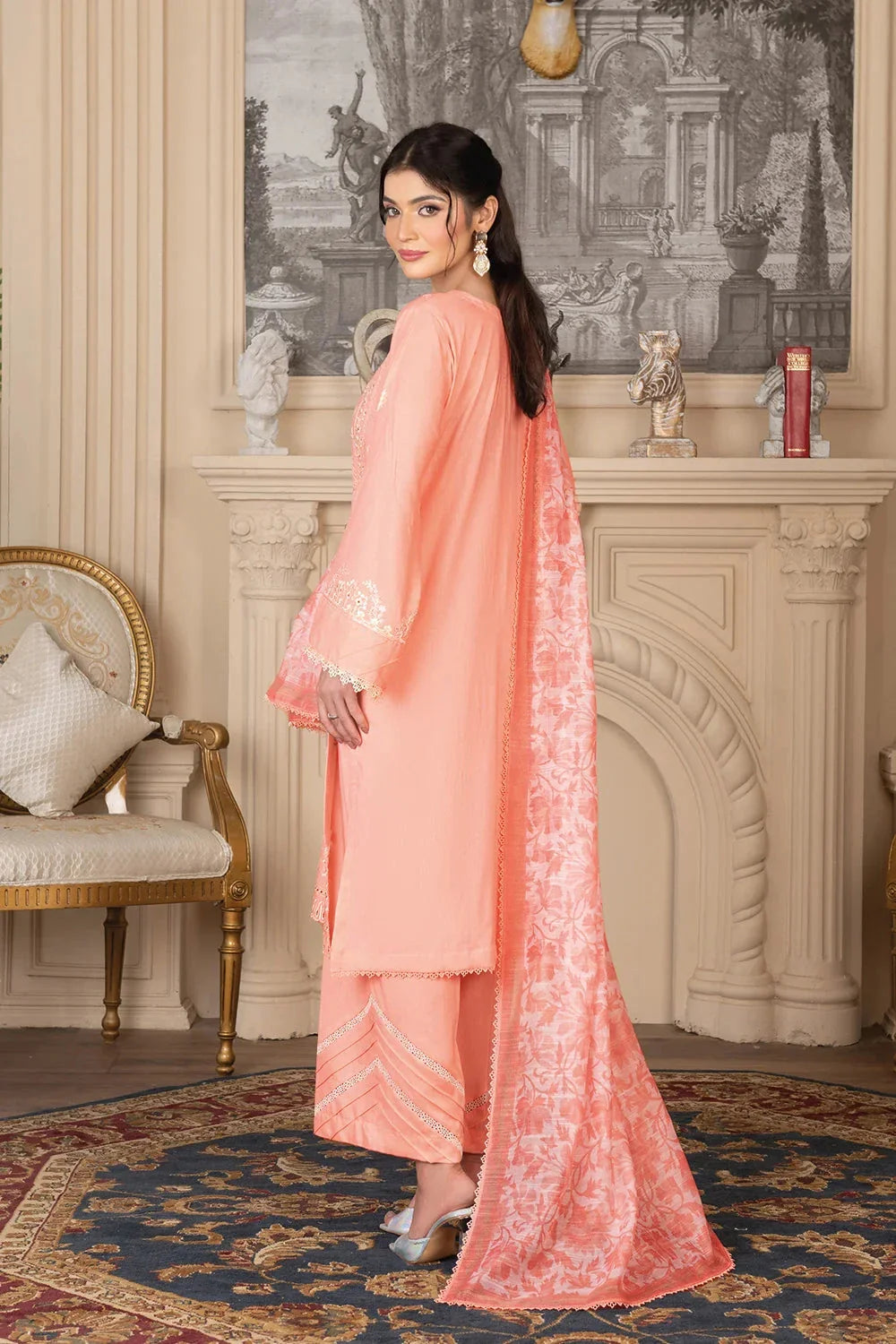 3PC Embroidered Unstitched Cambric Suit KCCE-3520 Embroidered KHAS STORES