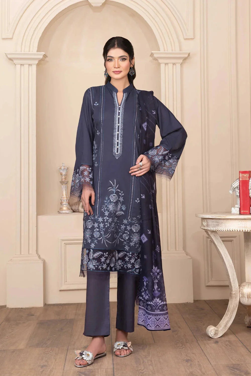 3PC Embroidered Unstitched Cambric Suit KCCE-3525 Embroidered KHAS STORES