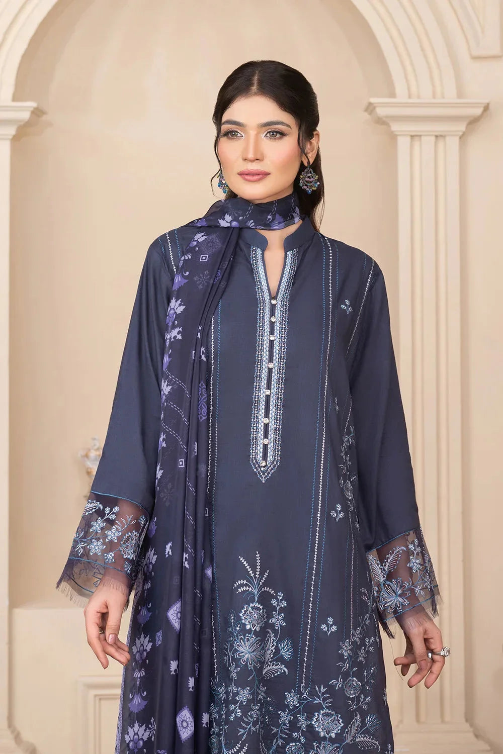 3PC Embroidered Unstitched Cambric Suit KCCE-3525 Embroidered KHAS STORES