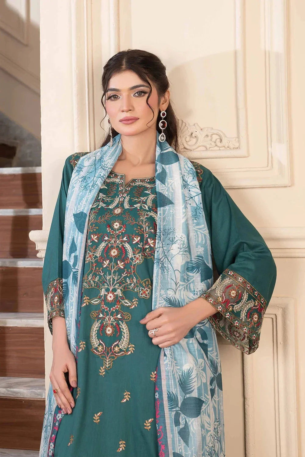 3PC Embroidered Unstitched Cambric Suit KCCE-3527 Embroidered KHAS STORES
