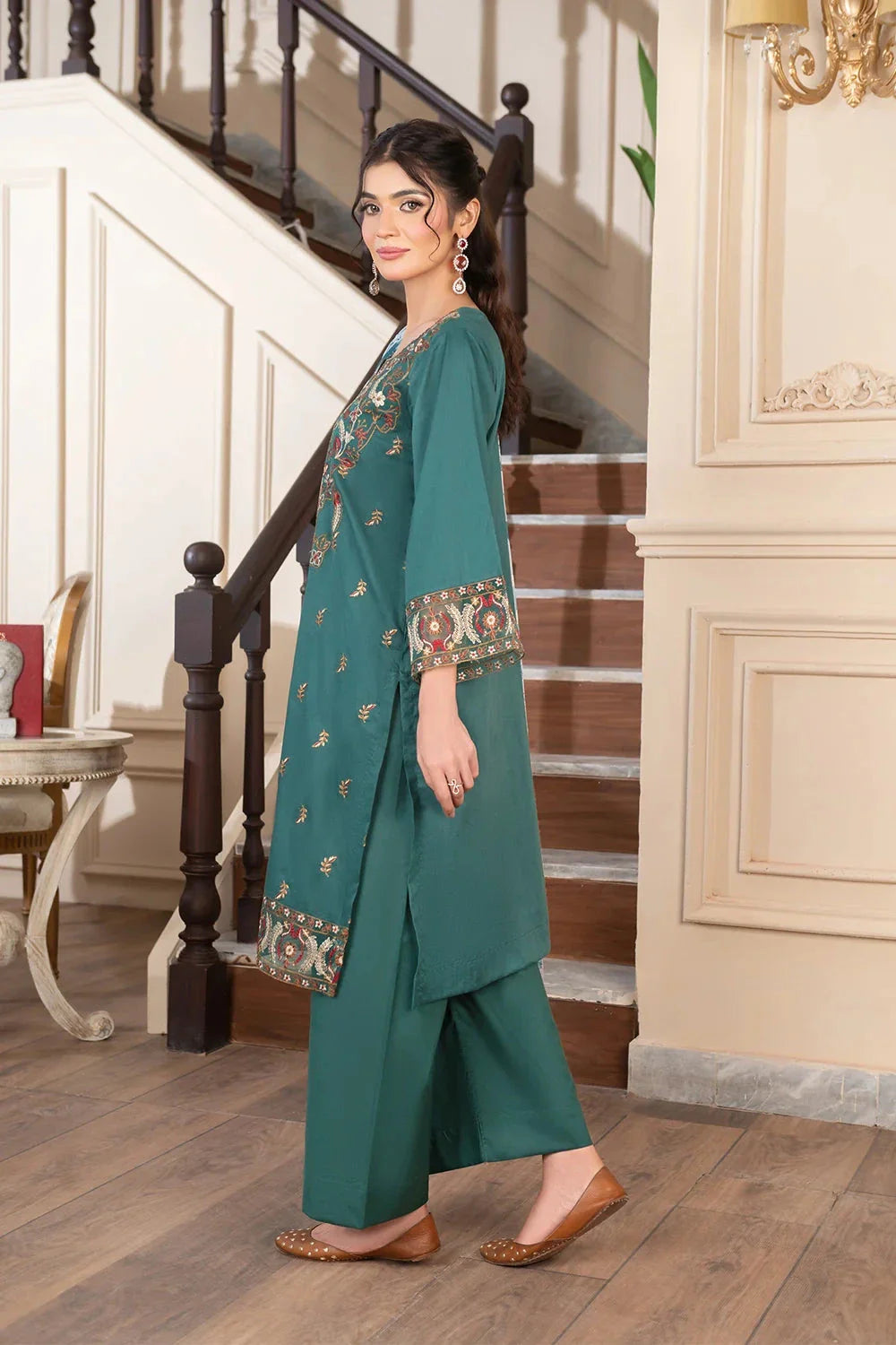 3PC Embroidered Unstitched Cambric Suit KCCE-3527 Embroidered KHAS STORES