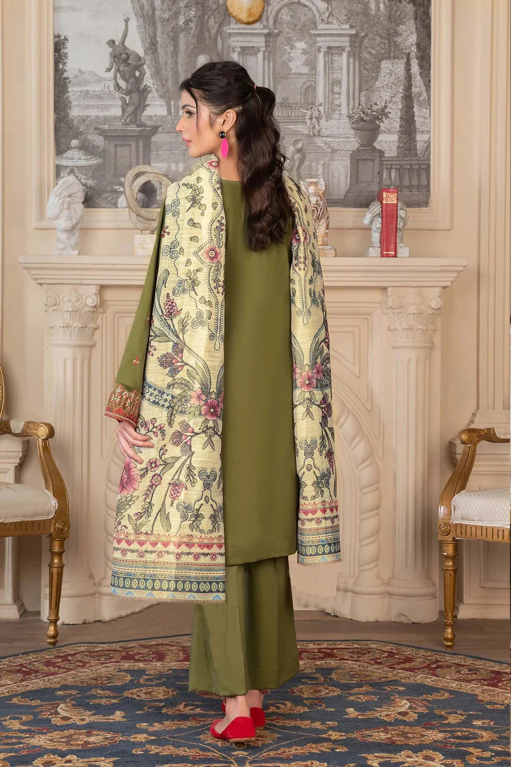 3PC Embroidered Unstitched Cambric Suit KCCE-3528 Embroidered KHAS STORES