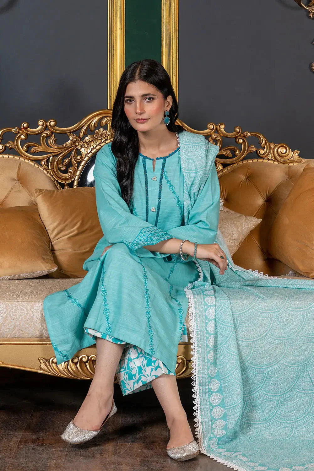 3PC Embroidered Unstitched Khaddar Suit KKE-2986 Embroidered KHAS STORES