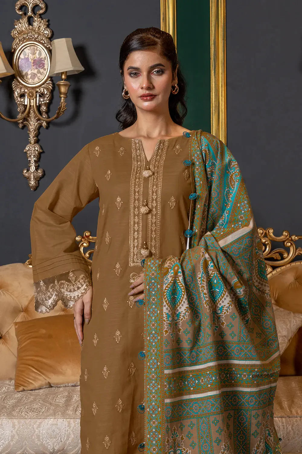 3PC Embroidered Unstitched Khaddar Suit KKHE-2922 Embroidered KHAS STORES