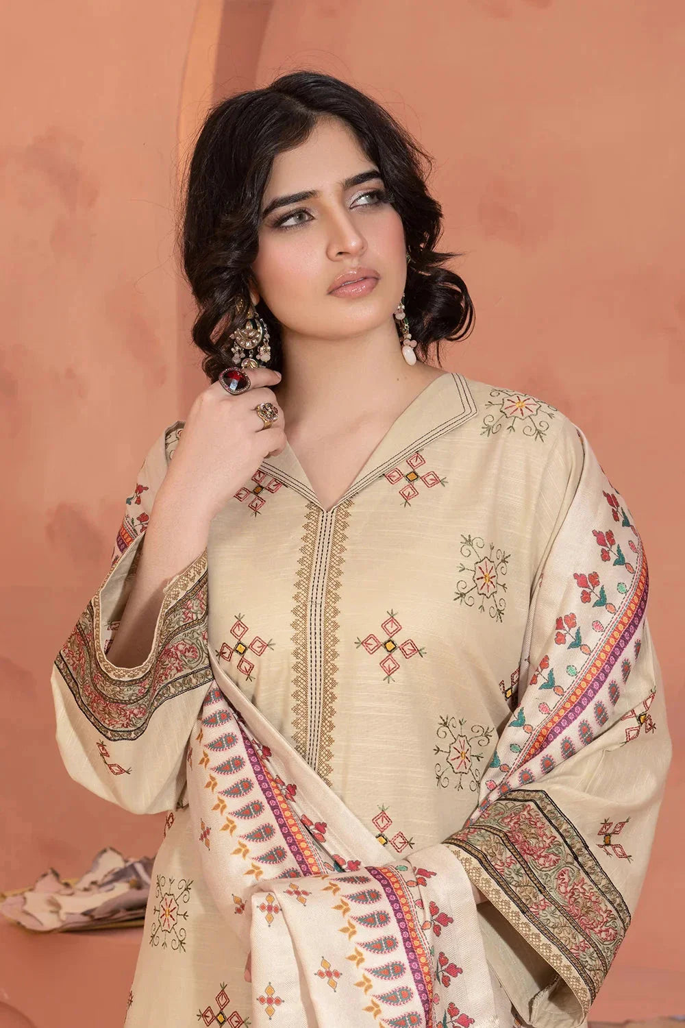 3PC Embroidered Unstitched Khaddar Suit KKHE-3662 Embroidered KHAS STORES