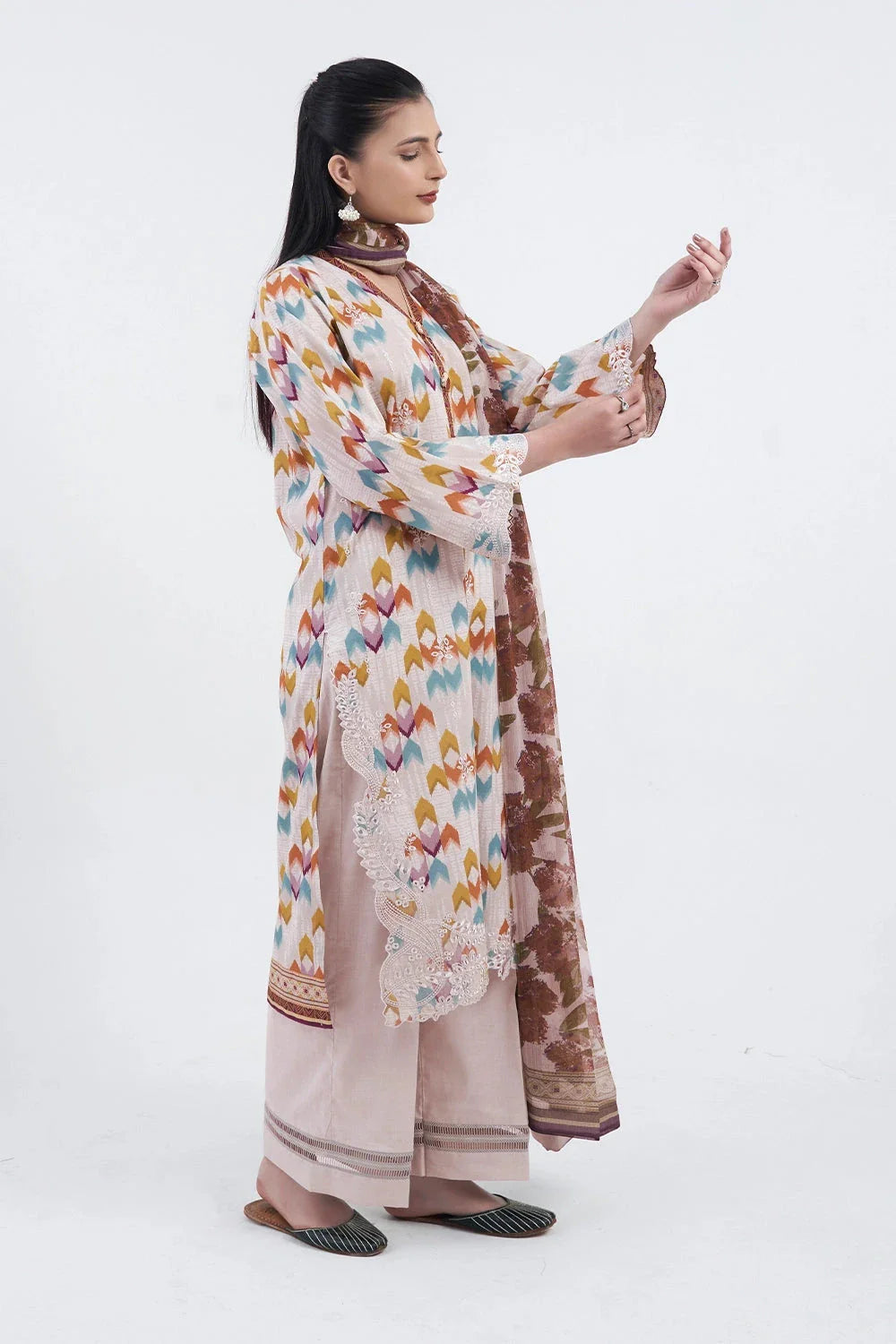 3PC Embroidered Unstitched Lawn Suit KC-3195 Embroidered KHAS STORES