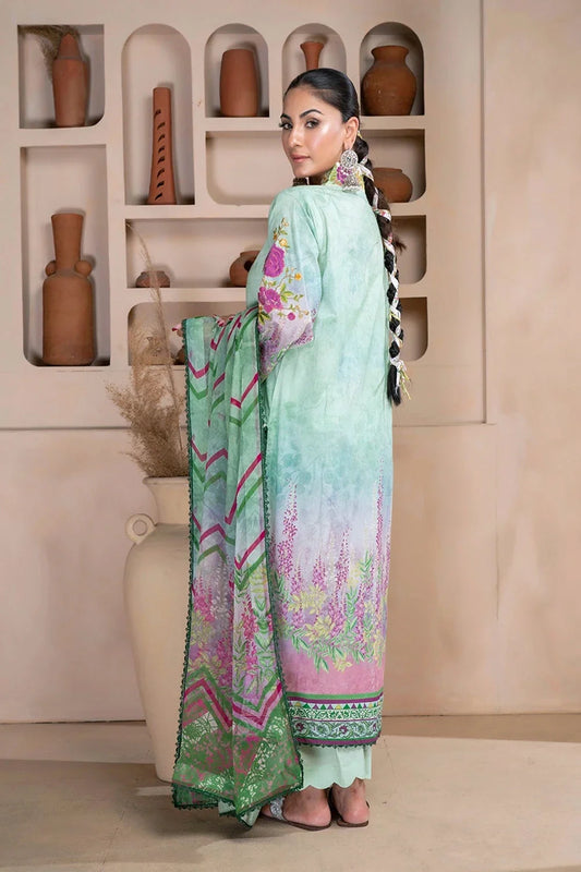 3PC Embroidered Unstitched Lawn Suit KC-3325 Embroidered KHAS STORES
