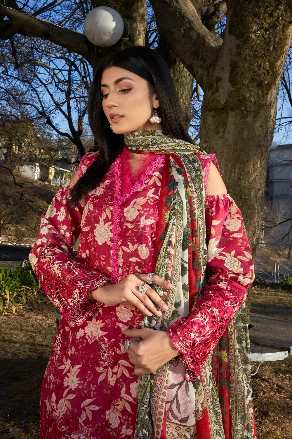 3PC Embroidered Unstitched Lawn Suit KCE-3218 Embroidered KHAS STORES