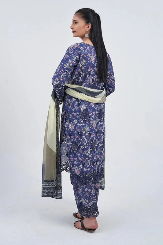 3PC Embroidered Unstitched Lawn Suit KCE-3220 Embroidered KHAS STORES