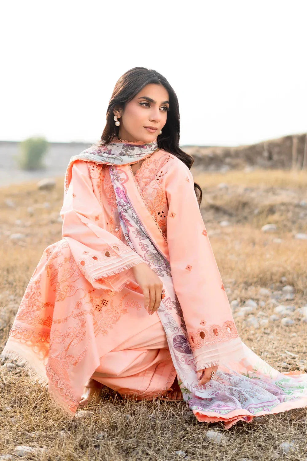 3PC Embroidered Unstitched Lawn Suit | KCE-3789 Embroidered KHAS STORES