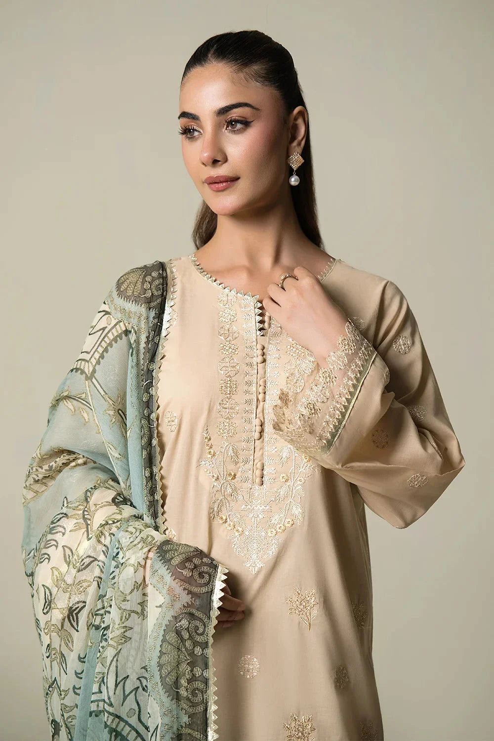 3PC Embroidered Unstitched Lawn Suit | KCE-4087 Embroidered KHAS STORES