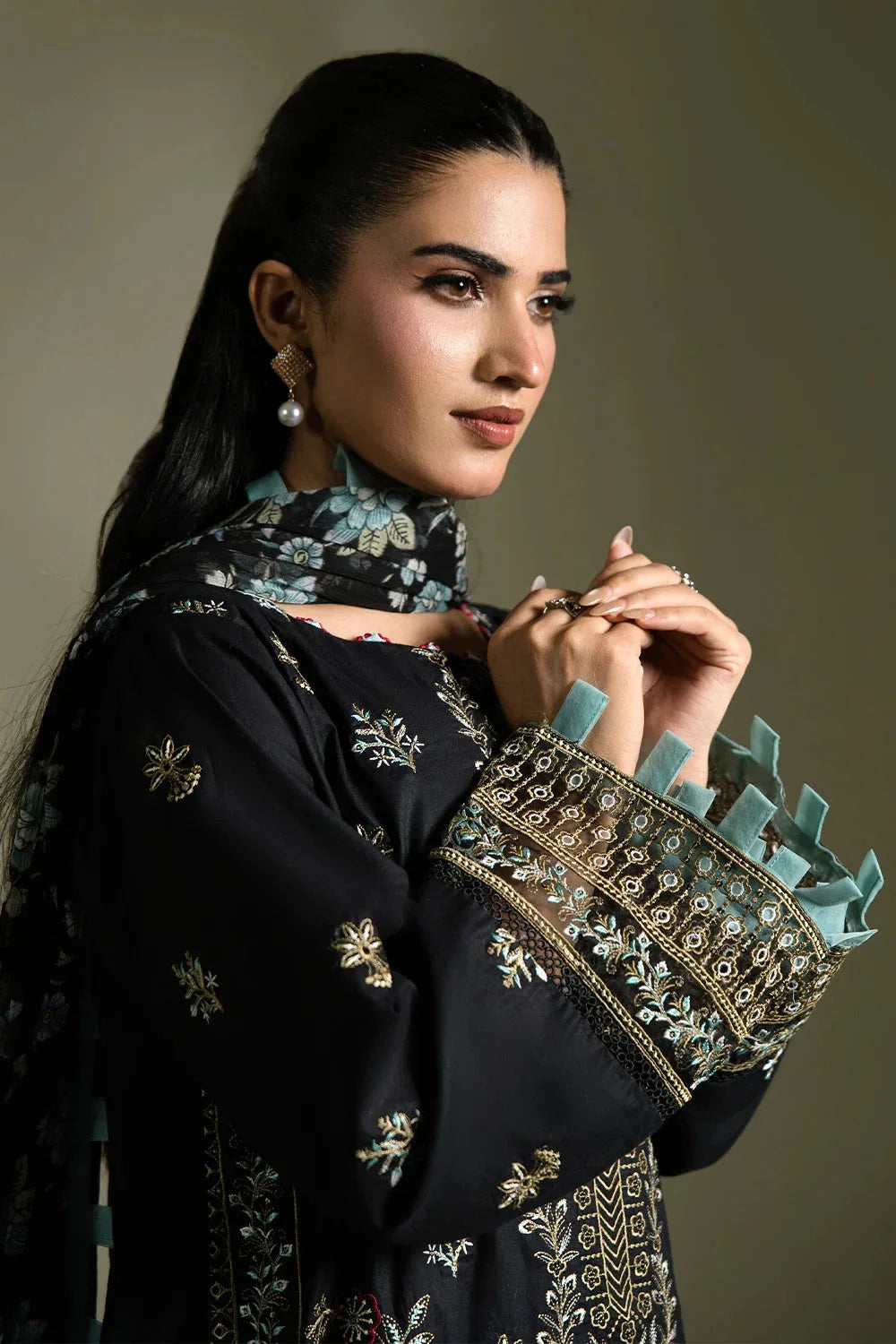 3PC Embroidered Unstitched Lawn Suit | KCE-4088 Embroidered KHAS STORES