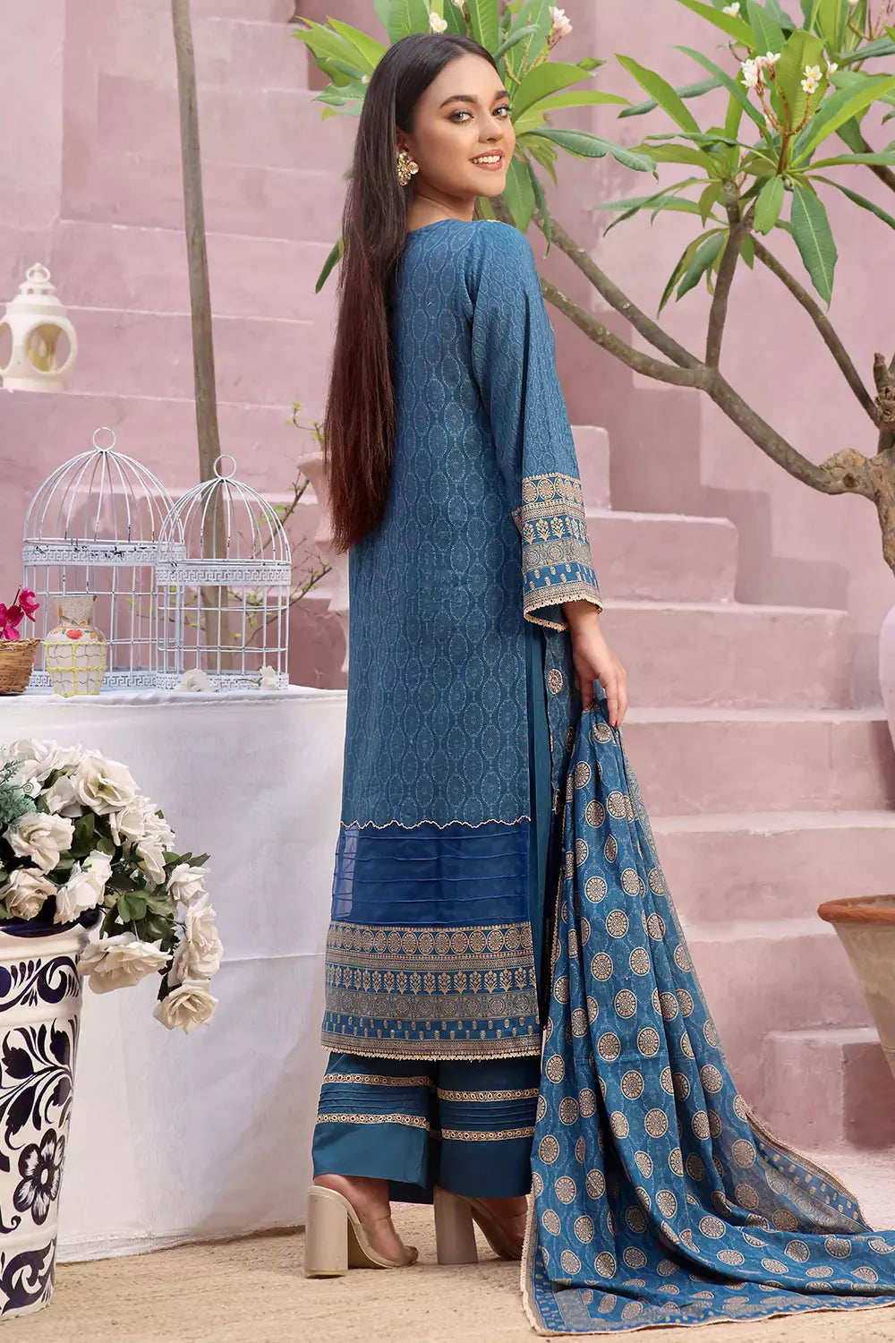 3PC Embroidered Unstitched Lawn Suit KL-2812 Embroidered KHAS STORES