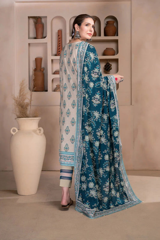 3PC Embroidered Unstitched Lawn Suit KL-3309 Embroidered KHAS STORES