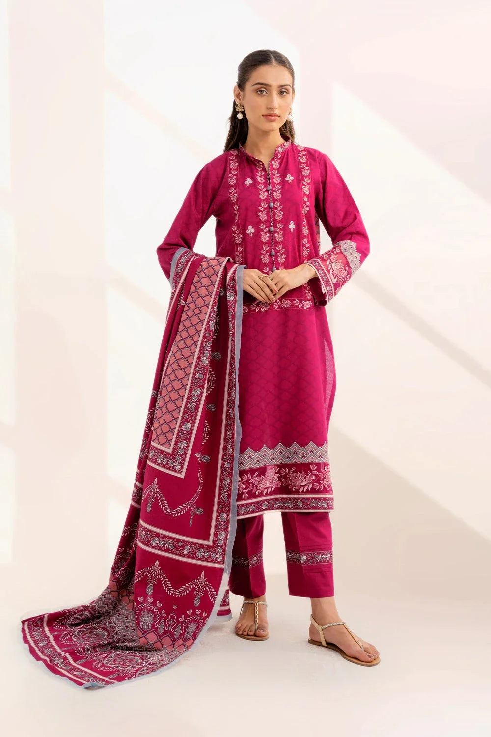 3PC Embroidered Unstitched Lawn Suit KL-3316 Embroidered KHAS STORES