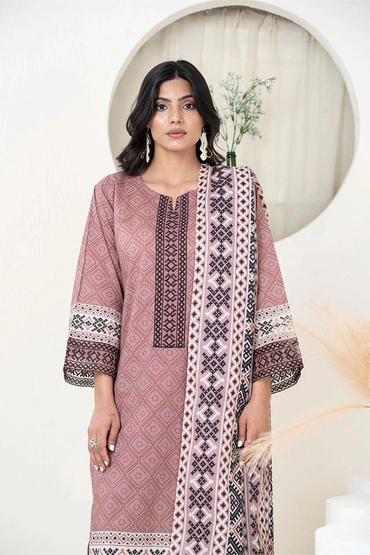 3PC Embroidered Unstitched Lawn Suit KL-3494 Embroidered KHAS STORES