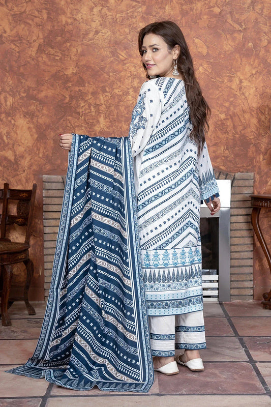 3PC Embroidered Unstitched Lawn Suit KL-3503 Embroidered KHAS STORES