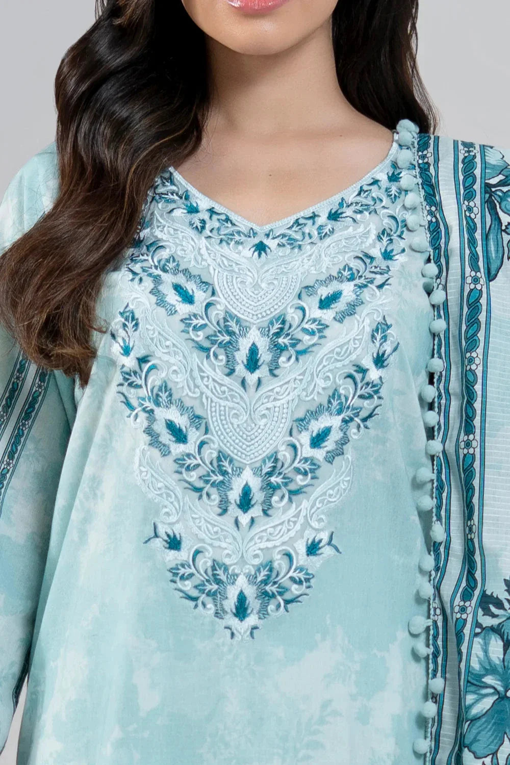 3PC Embroidered Unstitched Lawn Suit | KL-3947 Embroidered KHAS STORES